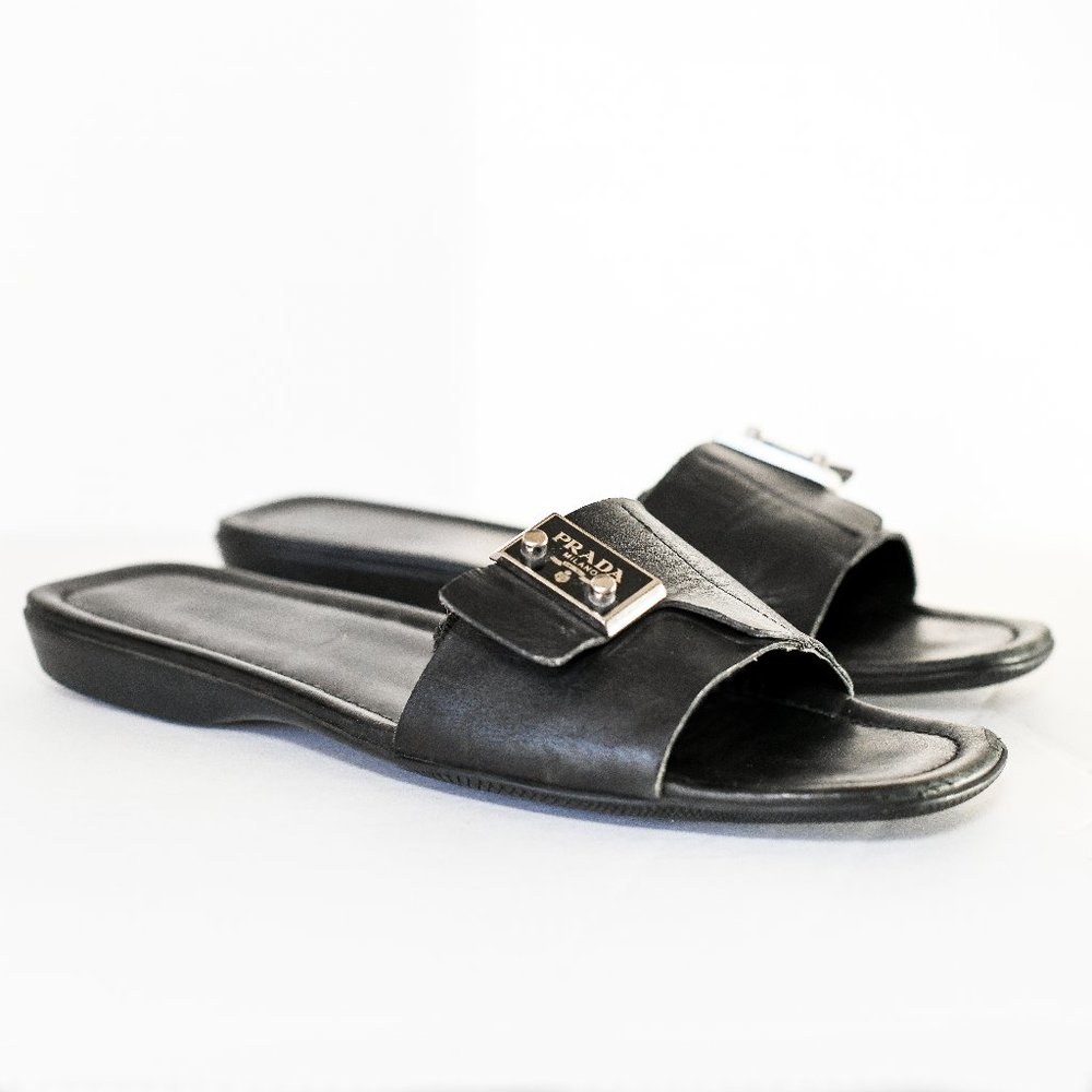 Prada Leather Slides